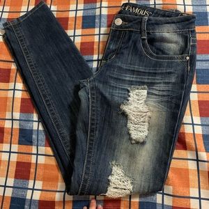 Almost Famous distressed Jeans, size 7. 31 inseam.